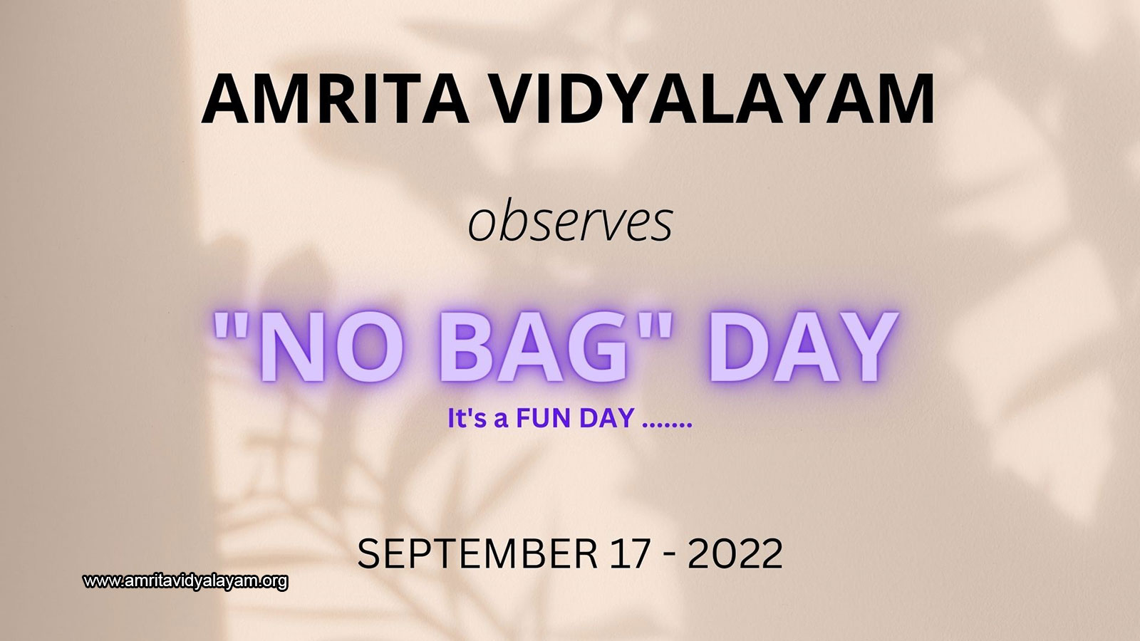 No Bag Day - sept